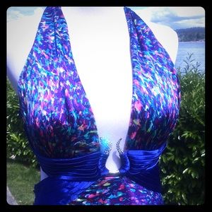 Sateen confetti Mardi Gras gown